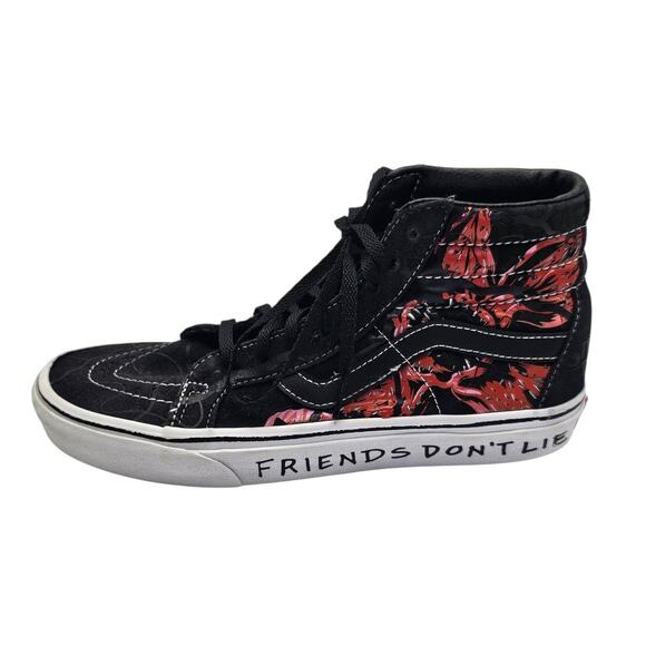 Vans Black & Red Stranger Things Friends Don't Lie Demogorgon Sk-8 Hi Sneakers - Picture 1 of 10